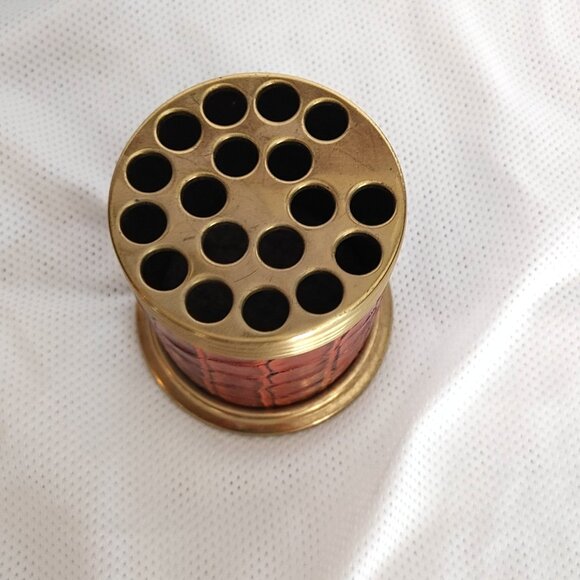 Vintage Faux Alligator Skin Pencil Caddy Pen Holder 1960s - Picture 2 of 6